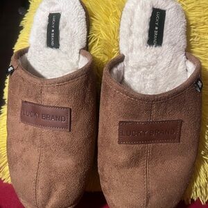 Lucky Brand Tan Suede Slippers